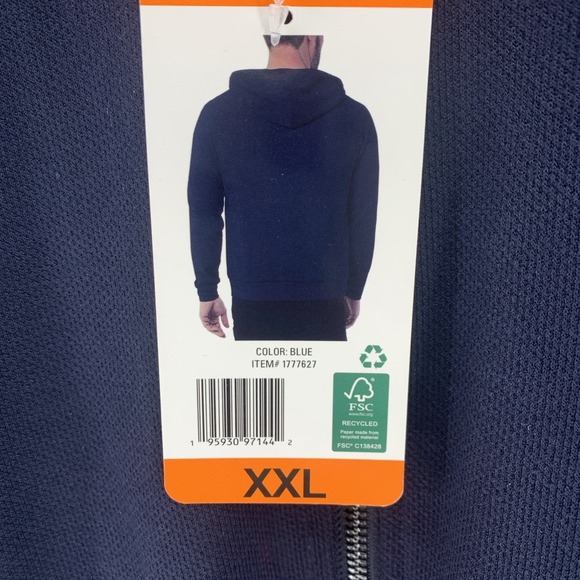 32 Degrees Heat Men's Full Zip Hooded Jacket, Blue, Size XXL New With Tags - Picture 3 of 10
